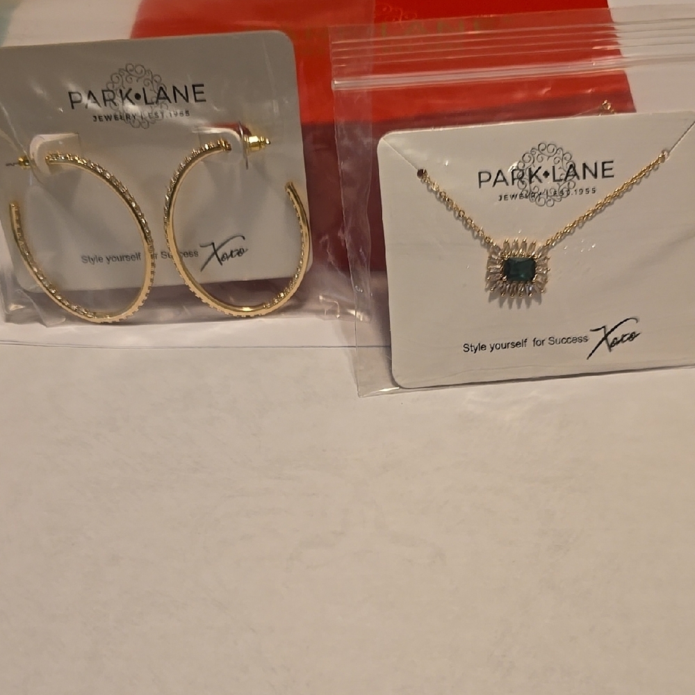 Park Lane Gold Hoop Earrings and Necklace Set